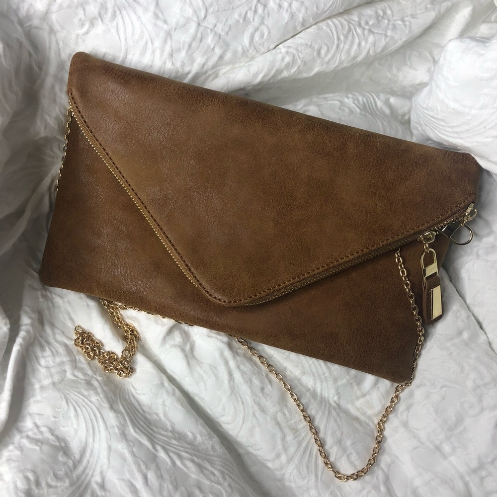 Camel Faux Leather Bag